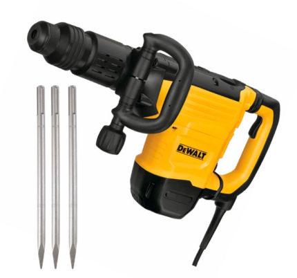 Martillo demoledor sds max 17.5j 1600w + 3 cinceles dewalt